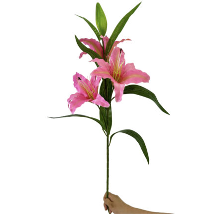 GNW Dark Pink Artificial 4-head Lily HD-23