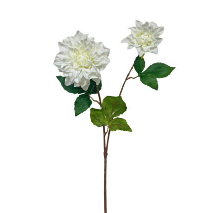 GNW White Artificial 2-head Dahlia Real Touch QH-100