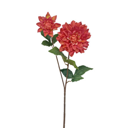 GNW Red Artificial 2-head Dahlia Real Touch QH-105