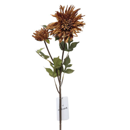 GNW Brown Artificial Retro Fireworks Chrysanthemum Real Touch XM-08