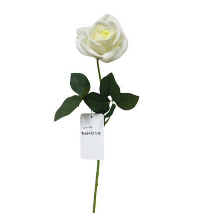 GNW White Artificial Single Garden Rose Real Touch QH-14