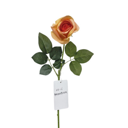 GNW Orange Artificial Single Garden Rose Real Touch QH-16