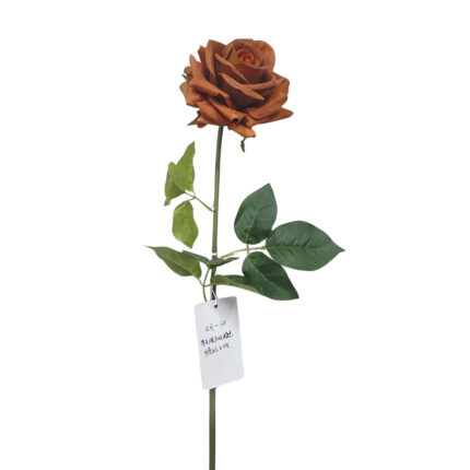 GNW Dark Brown Artificial Single Garden Rose Real Touch QH-34