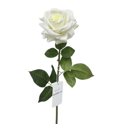 GNW White Artificial Single Garden Rose Real Touch QH-25