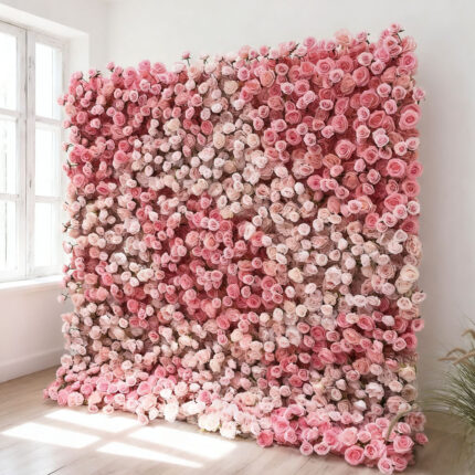 2026 New Design Premium Silk Floral Artificial Flower Wall Backdrop for Home Decor Party