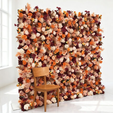 New Material Artificial Flower Wall with Non-Shedding Feature for Home Decor Party
