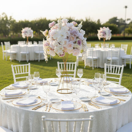 Customize Luxury Wedding Centerpieces with Artificial Flowers, High Quality Silk Feel, Wholesale Price from Factory