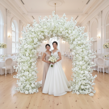 Custom Design Service Elegant Artificial Floral Wedding Arch Backdrop Arrangement
