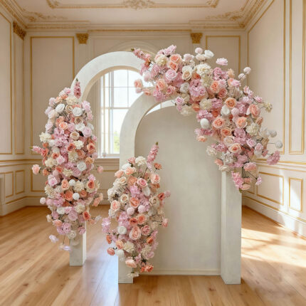 Best Selling Easy To Assemble Giant Faux Wedding Flower Arch With Vintage Style For Romantic Weddings