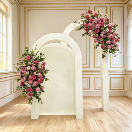 Customized Elegant And Romantic Design Artificial Wedding Flower Arch For Outdoor Wedding Ceremony