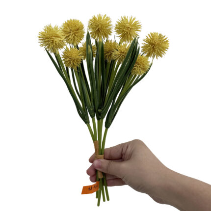 GNW Yellow Five Branches Artificial Echinops Sphaerocephalus MYZ-84