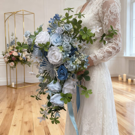Elevate wedding with our premium artificial flower bridal bouquets featuring sophisticated colors and durable lifelike textures