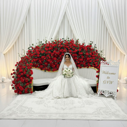 Custom Wedding Sofa And Backdrop Decoration With Artificial Flowers High Quality Real Touch Silk Feel Luxury