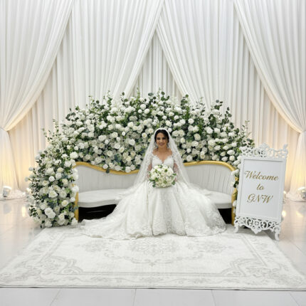 Luxury White And Green Artificial Flower Decoration For Wedding Sofa And Backdrop Custom High Quality Real Touch Design