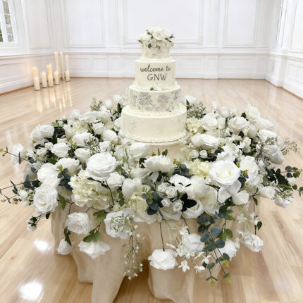 GNW Custom Artificial Flower Cake Decoration For Luxury Wedding High Quality Real Touch Silk Feel