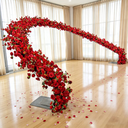 Luxury Wedding Arch And Backdrop Set Artificial Flower Decoration Wholesale Price For Wedding