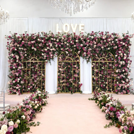 Wholesale Artificial Flower Wedding Arch Backdrop Custom Sizes For Wedding Decoration Business