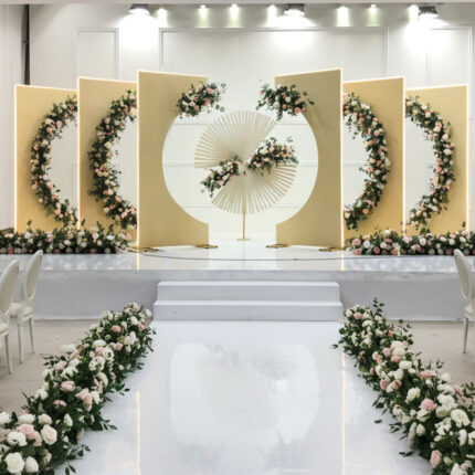Premium Artificial Flower Wedding Arch And Backdrop Set High End Wedding Decoration Supplier