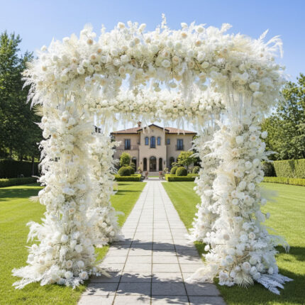 Romantic Wedding Arch Backdrop Artificial Flower Decoration Factory Direct Cheap Wedding Decor