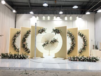 Premium Artificial Flower Wedding Arch And Backdrop Set High End Wedding Decoration Supplier