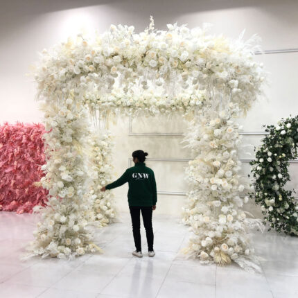 Romantic Wedding Arch Backdrop Artificial Flower Decoration Factory Direct Cheap Wedding Decor