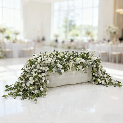 Factory direct high quality artificial faux flower runner for table fully custom in color length and style